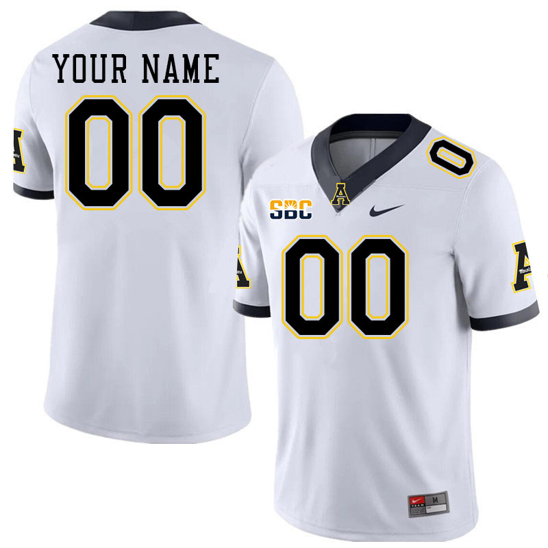 Custom Appalachian State Mountaineers Name And Number Football Jerseys-White